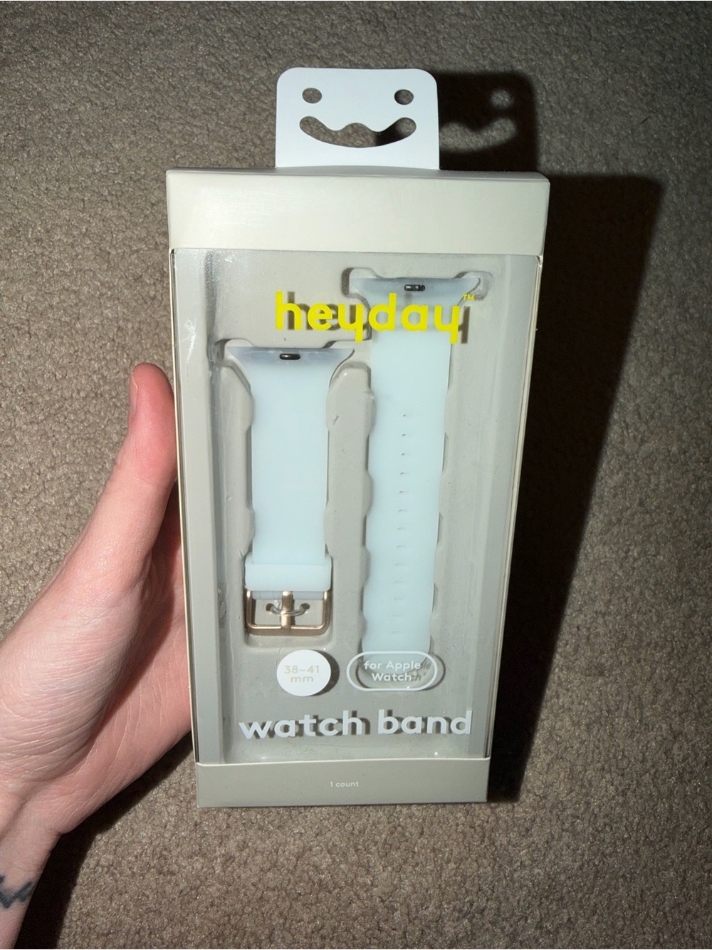 heyday White Silicone Watch Band with Gold Buckle